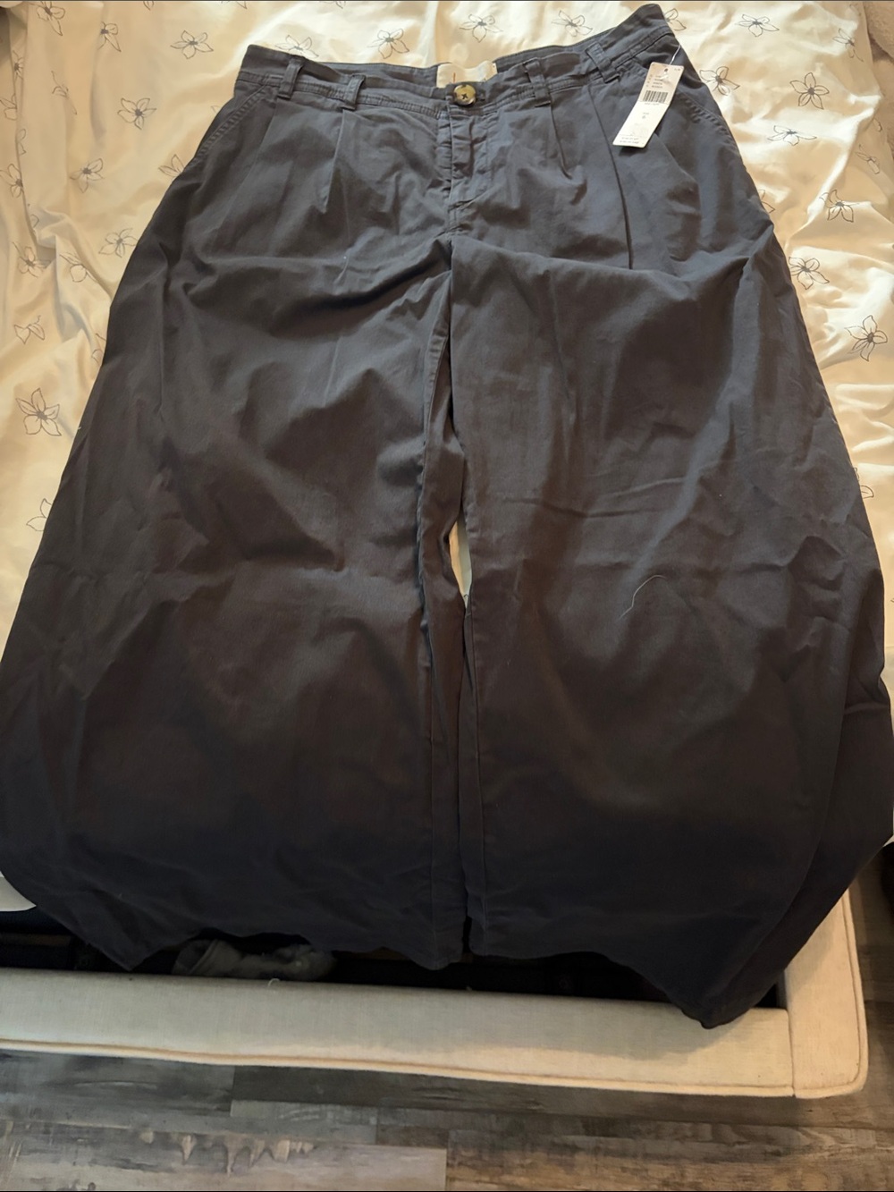 NWT anthropology Black Pleated Chino Pants